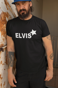 Alex Flamingo Elvis rock and roll unisex 100% organic cotton tee, adult t-shirt, Rock 'n roll, Elvis Presley